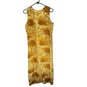 Vision Apparel 100% Silk Leopard Print Sheath Dress – Size 10